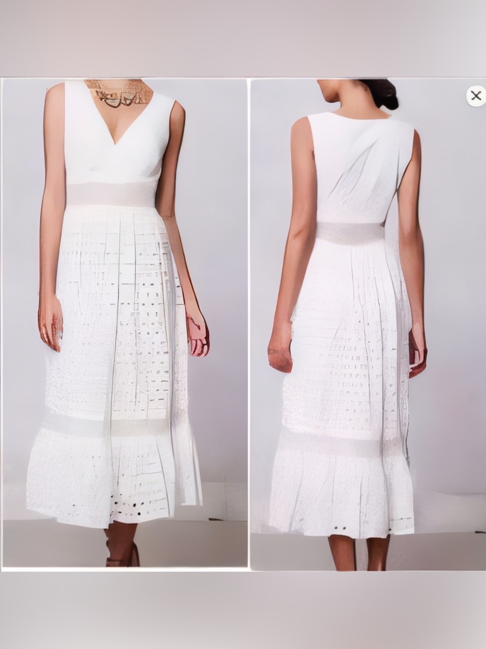 Anthropologie White Eyelet Midi Dress Size 12